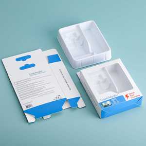 Caja de embalaje de cartón plegable para adaptador de viaje con cargador ecológico personalizable de 15W, adecuada para productos electrónicos de consumo. - Product Image 2