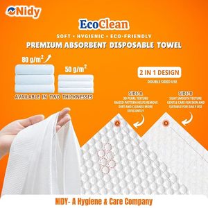 Nidy Eco Clean Premium Disposable Towel 30x50 cm Soft Hygienic Non-Toxic Lint Free Hypoallergenic Multifunctional <b>Waterproof</b> - Product Image 4