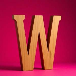 Letras del alfabeto de madera modernas para una decoración elegante de la guardería, acento interior contemporáneo - Product Image 1