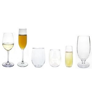 Flûte sans pied en plastique acrylique sans BPA, design classique - Product Image 1