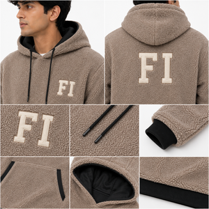 Veste à capuche zippée en polaire sherpa pour homme, sweat-shirt chaud décontracté, streetwear, vêtement d'extérieur d'hiver, fournisseur en gros - Product Image 4