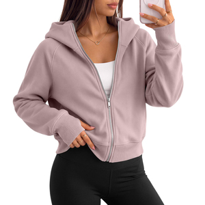 Nouveau style – Sweat à capuche court 100 % coton pour femme – Décontracté, streetwear, épaules tombantes, respirant, écologique, tricoté - Product Image 3