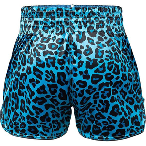 Shorts de MMA con Estampado de Leopardo Azul para Mujer, Poliéster Elástico, Corte Regular, Ropa de Artes Marciales para Adultos - Product Image 5