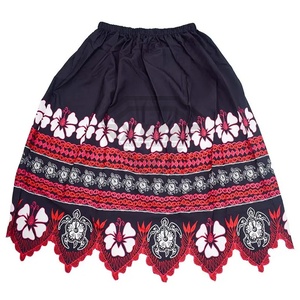 Faldas Casuales de Algodón Ajustables de Alta Calidad para Mujer, Marca Altr Brothers OEM, Hasta la Rodilla, Estilo Vestido de Baile, con Apliques de Estampado Hawaiano - Product Image 6