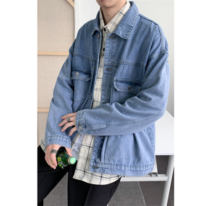 Customizable Wholesale Breathable Winter Fashion <b>Men</b> <b>Denim</b> <b>Jacket</b> Custom Logo <b>Denim</b> <b>Jacket</b> In Solid Color - Product Image 1