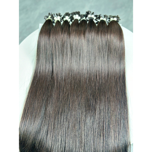 Cheveux humains naturels noirs non traités, lisses comme des soies, à pointe plate, de donneur unique vietnamien, pré-collés, vente en gros - Product Image 6