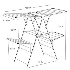 Séchoir à linge pliable multifonctionnel pour vêtements, organisateur de buanderie, support de rangement domestique peu encombrant - Product Image 5