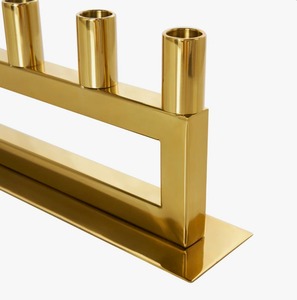 Elegant Gold <b>Iron</b> <b>7</b>-Candle Candelabra Rectangular Design Handmade Eco-Friendly Home Decoration Holder - Product Image 3