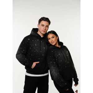 Winter Stonewashed <b>Rhinestone</b> Hoodie Custom 2026 High Quality 100% Cotton Print Logo <b>Rhinestones</b> Oversized Boxy Fit <b>Hoodies</b> Man - Product Image 2