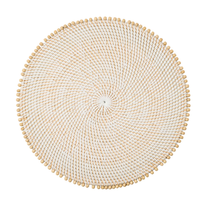 Set de table rond en rotin de qualité supérieure, fait main, pour une décoration de salle à manger luxueuse, finition de qualité artisanale. - Product Image 2