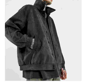 Timeless Casual Winter <b>Suede</b> Leather Canvas <b>Jacket</b> Stand Collar Anti-Bacterial Breathable Windproof Comfortable Refined Texture - Product Image 4
