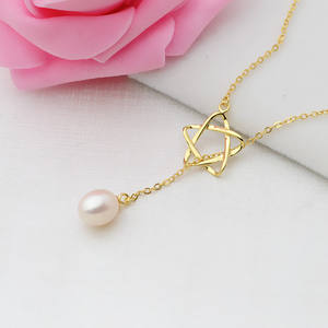 Collar con Colgante de Plata S925 para Mujer, Accesorio DIY con Perla, Soporte Vacío, Colgante de Estrella de Cinco Puntas, Cadena para Clavícula - Product Image 4