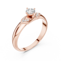 Bague de fiançailles solitaire ronde en or rose de luxe, bague de promesse vintage avec halo pour femme, bijoux de mode