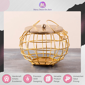 Trusted Dealer Widely Selling Handmade Modern Design Iron Mango Wood Tableware Fruit <b>Basket</b> for Home Decoration at Best Price - Product Image 4