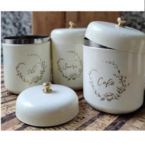 Sustainable Quality Stainless Steel Metal Canister Black Finished Storage Canister Modern Design Tea Storage <b>Jar</b> - Product Image 4