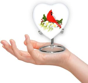 Traditional Aluminum Heart Shape Funeral <b>Keepsake</b> Urn <b>Memorial</b> Ash Container Crafted With Elegant Surface Finish - Product Image 1