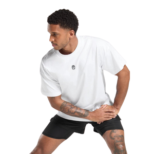 Mens Oversized Athletic Gym T <b>Shirt</b> Breathable Fitness Workout Tee Loose Fit Training Performance <b>Shirt</b> <b>White</b> - Product Image 4