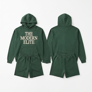 Manufacture <b>Embroidery</b> Hoodie Shorts <b>Set</b> Men Women Jogger Pullover Hood Sweat Shorts Tracksuit Unisex Winter Hoodie Shorts <b>Sets</b> - Product Image 6