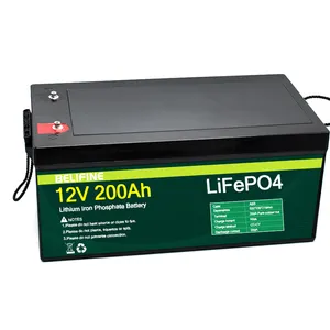 Baterai LIFEPO4, 12v 24v 36v 48v 50Ah 100Ah 200Ah 300Ah 400Ah baterai besi Lithium sistem penyimpanan energi surya RV cart EV Boat