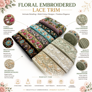 Encaje Decorativo Bordado Floral de Primera Calidad para Prendas de Vestir, Manualidades y Proyectos de Diseño - Product Image 6
