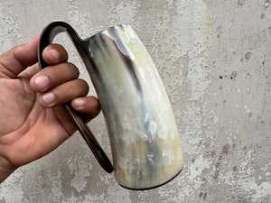 Handmade Modern Large Capacity Leak Proof Portable Horn <b>Beer</b> Mug Solid Pattern Travel Gift Drinkware for Adults - Product Image 2