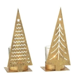 Christmas Tree Candle Stand Brass Die Cut Design Heat Resistant Home Decoration - Product Image 1