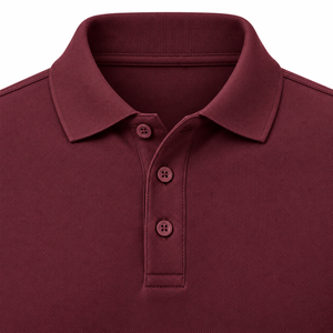 <b>Men's</b> Long Sleeve <b>Polo</b> <b>Shirt</b> <b>Red</b> Solid Color Button Collar Casual Top 100% Cotton jersey 220 GSM - Product Image 5