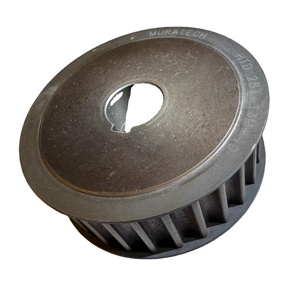 Poulie de distribution HTD 28T 14M, largeur de courroie 40 mm, matériau en acier, bride montée, noirodisé, poulie EN8 - Product Image 3