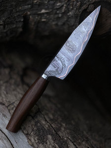 Couteau de chef CU-MAI fait main sur mesure / Couteau de cuisine avec manche en bois de rose, acier Damas cuivré 67 couches, 8 pouces, ambidextre - Product Image 4