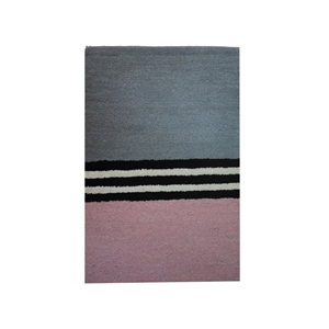 Tapis moderne en laine tufté à la main, motif rayé gris, rose et orange, pour salon, chambre à coucher, décoration d'hôtel - Product Image 2
