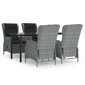 Ensemble de salle à manger de jardin gris clair et noir - Product Image 2
