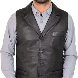 Gilet en cuir pour homme sur mesure, en cuir de vachette de qualité supérieure, élégant, prix de gros, confortable - Product Image 1