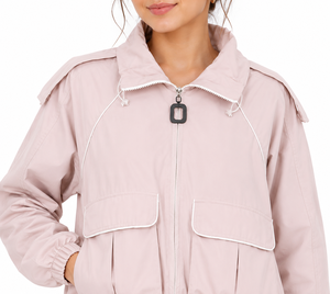 Chaqueta Bomber Ligera Informal con Cierre de Cremallera Livster, Exterior de Nailon/Algodón, Forro de Poliéster, Cierre Completo, Mangas Largas, Dobladillo Elástico - Product Image 4
