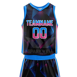 Conjunto de Uniforme de Baloncesto Geométrico Personalizado, Unisex, Cuello en V, Sin Mangas, Sublimado, Transpirable, de Poliéster, Ropa Deportiva para Equipos Adultos - Product Image 4