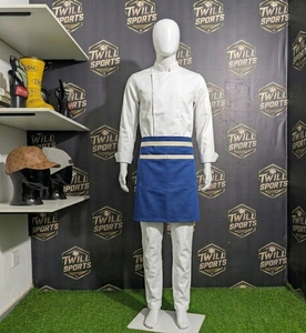 Delantal Azul con Ribete Beige y Bolsillo Frontal para Uniforme de Camarero/a de Restaurante/Bar, Tejido de Poliéster y Algodón, Unisex - Product Image 3