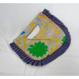 Luxury Trendy Classic Kantha messenger Bag Handmade Mixed Colors Magnetic Closure Ruffles Landscape Pattern Lightweight Foldable - Product Image 4