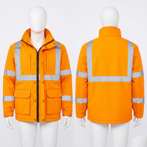 Premium 300D Oxford Polyester 180 GSM <b>Orange</b> Safety <b>Jacket</b> Reflective Tape Workwear Custom Logo Hi <b>Vis</b> Durable Plus Size CE - Product Image 1