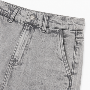 Custom Men's Denim Cargo Jorts Washed Grey Baggy Jean Shorts Streetwear Oversized Cargo Denim Shorts OEM ODM Manufacturer - Product Image 6