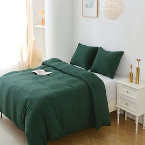 Solid Color King Size Duvet Cover Set 3-Piece Bedding Including 1 Duvet Cover and 2 Pillow Shams Comforter Not Included - Product Image 2