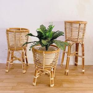 Pot de fleurs carré en rotin naturel, fait main, écologique, panier à plantes pour l'intérieur et l'extérieur, décoration pour la maison et le jardin, vente en gros - Product Image 2