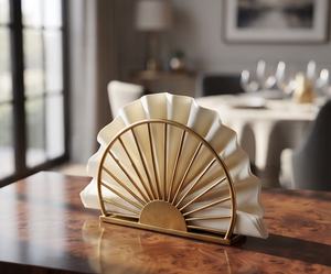 Porta Servilletas de Metal Pesado con Diseño Único de Amanecer, Texturizado, para Cocina, Comedor y Mesa - Product Image 4