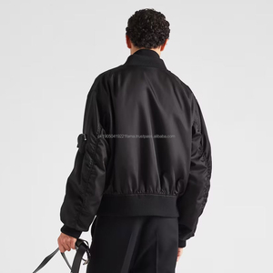 Blouson bombardier d'hiver en nylon 100% élégant pour hommes confortable style de rue col montant réglable meilleur prix veste à logo avant - Product Image 5