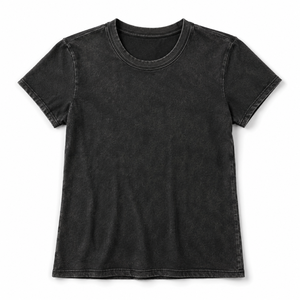 T-shirt vintage délavé pour femme en coton doux, col rond, coupe décontractée oversize, teint en pièce, idéal pour le streetwear - Product Image 5