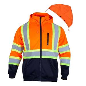 Vêtements de travail à manches longues haute visibilité, logo personnalisé, veste de travail réfléchissante imperméable en polaire pour l'hiver, vêtements de sécurité pour hommes - Product Image 5