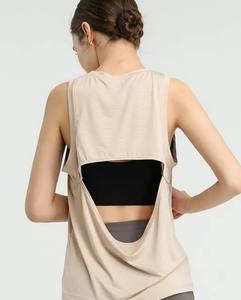 Blusa Deportiva Holgada sin Mangas para Fitness, Chaleco Deportivo Informal, Top de Punto de Secado Rápido para Yoga, Entrenamiento, Running y Deportes - Product Image 6