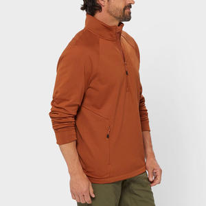 Sudadera con capucha de punto de cuello alto con media cremallera, unisex, de manga larga, 100% poliéster polar, con logotipo bordado personalizado, venta al por mayor 2025 - Product Image 6