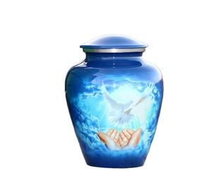 Handmade Cremation Urn <b>for</b> Human <b>Ashes</b> Sky-Blue Funeral Urn <b>for</b> <b>Ashes</b> Adult Burial Container <b>for</b> Human Memorial Funeral Urn - Product Image 1