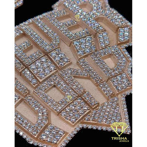 Collar Hip Hop de Lujo con Colgante de Letra Certificado por GIA, con Diamantes Cultivados en Laboratorio VVS, en Plata de Ley 925 Chapada en Rodio y Oro - Product Image 5