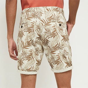Shorts Bermuda en coton à imprimé floral pour hommes, taille mi-haute, fermeture élastique, tenue décontractée - Product Image 4