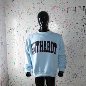 Sweat-shirt à col montant RUTHARDT SKY BLUE, 100% bleu marine, broderie appliquée, col large, URBAN PRODUCTIONS - Product Image 2